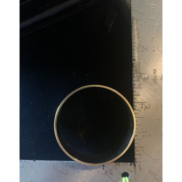 Vintage Monet Bangle Bracelet -Gold-Toned 3/4" wide, swirly design - Picture 4 of 4